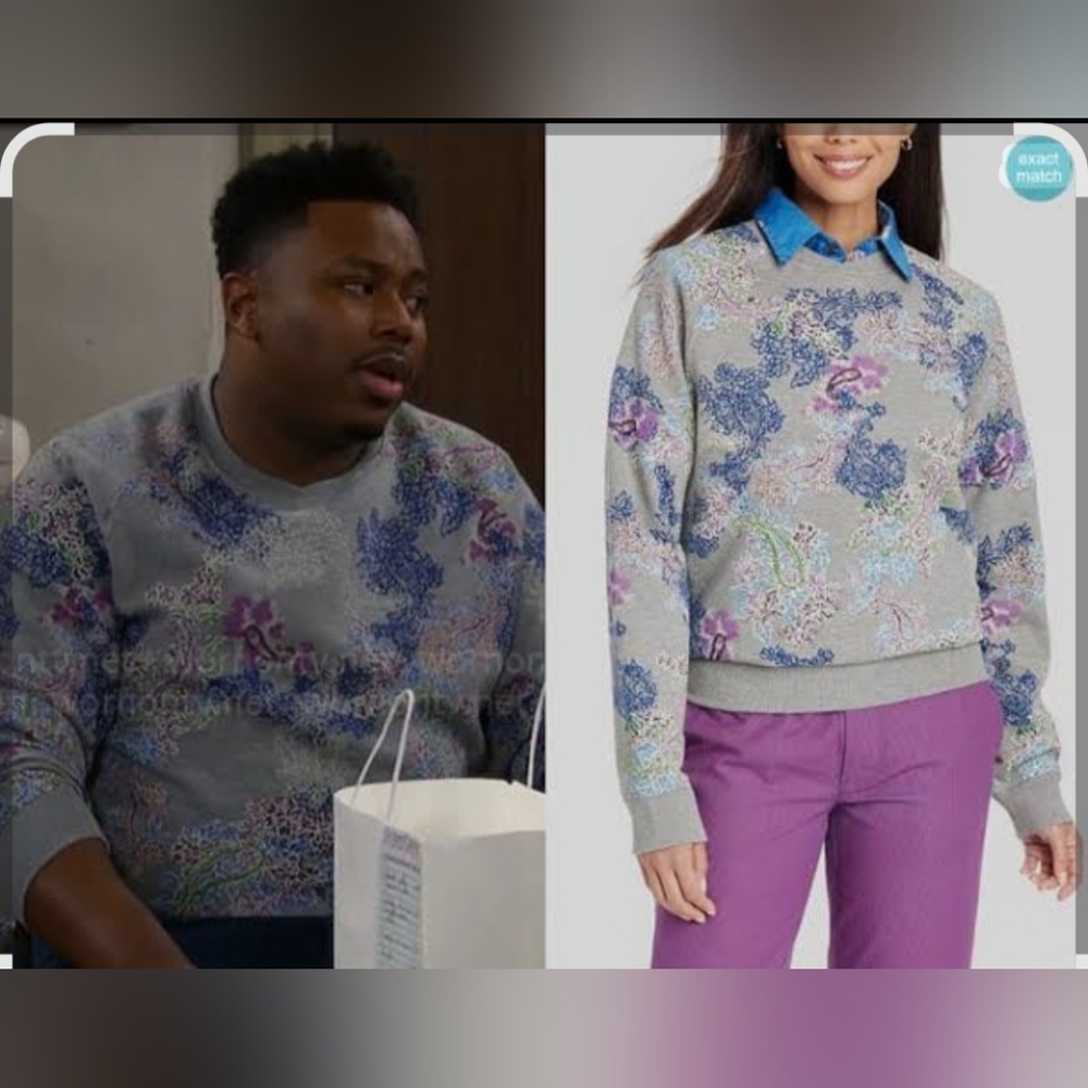 Houston White for Target Sweatshirt Women Size S Great Heather Paisley